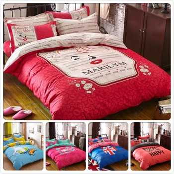 

Lover Red Pink 4pcs Bedding Set King Queen Twin Double Size Duvet Cover 1.2m 1.5m 1.8m 2m Flat Sheet Bed Linens Bedclothes Kids