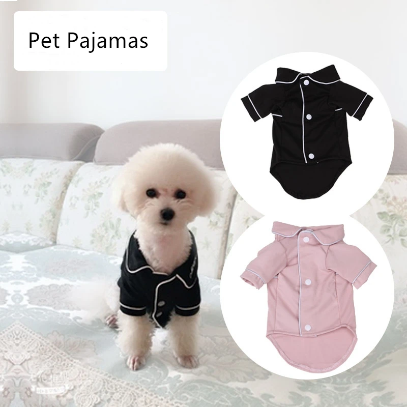 Small Dog Apparel Coat Pet Puppy Pajamas Black Pink Girls Poodle Bichon Teddy Clothes Christmas Cotton Bulldog Softfeeling Shirt