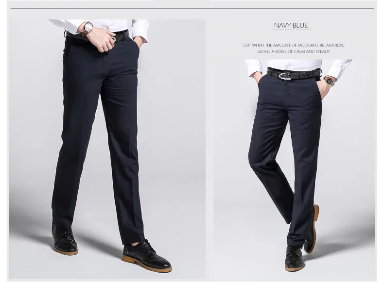 SAROUYA 2018 новые весенние мужские деловые брюки темно-синие Черные мужские брюки высокого качества дешевые облегающие длинные брюки 28-42