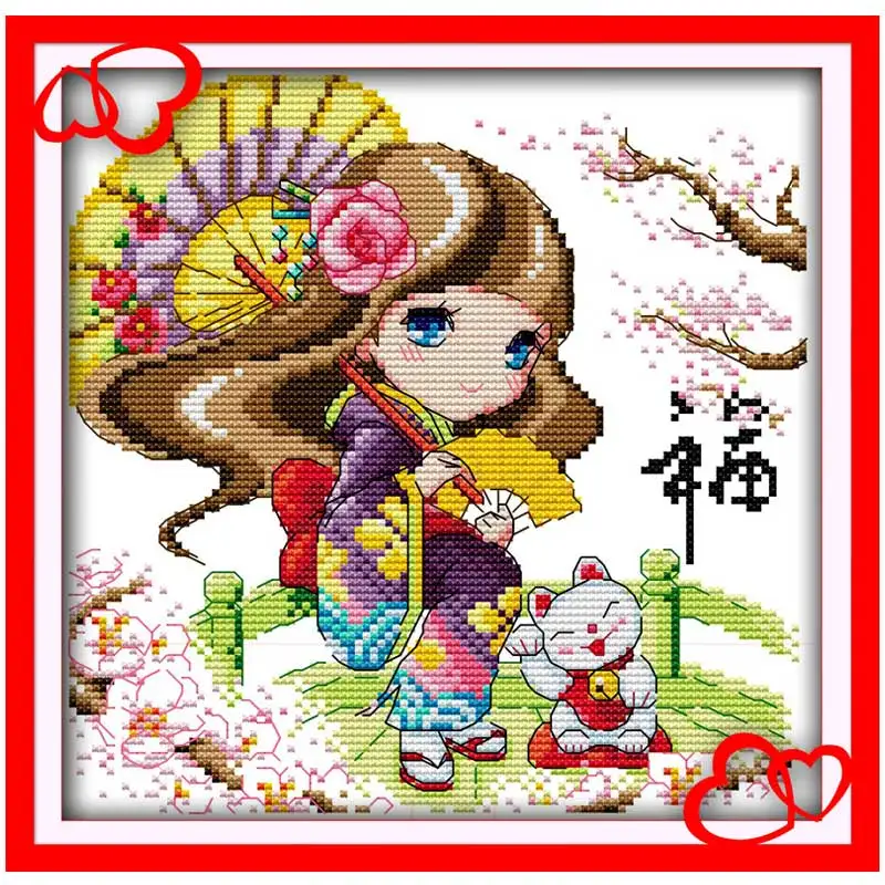 

Blessing Patterns Counted Cross Stitch 11CT 14CT Cross Stitch Set Wholesale Cartoon Cross-stitch Kit Embroidery Needlework