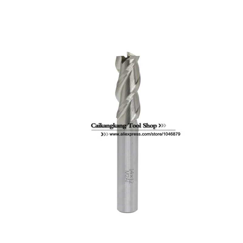 

New 3 Flutes 14*12*40*90mm M2AI Dia 14mm End Mill Router Bit Milling Cutter Machine CNC Drill Tool Use For Cutting Aluminum