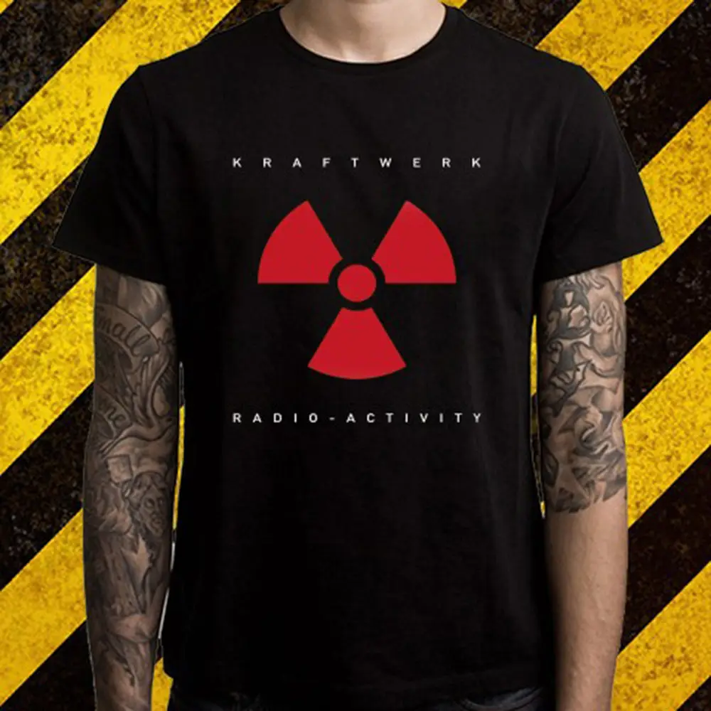 Мужская черная футболка Kraftwerk Radioactivity Electro Music Group размеры S-2XL новинка 2018 Модная