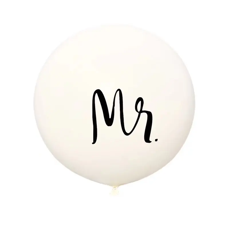 1 шт./лот, хорошее качество, 36 дюймов, круглый белый принт, Mr& Mrs, латексные шары, для счастливой свадьбы, Дня Святого Валентина, события, воздушные шары, поставки