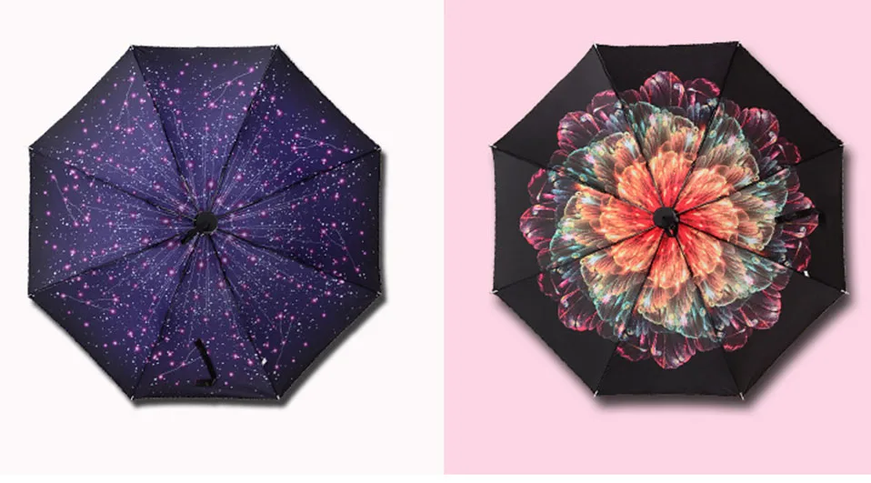 Женский складной зонтик для взрослых, один размер, женский складной зонтик, анти-УФ Автоматический зонтик, женский зонт с цветами