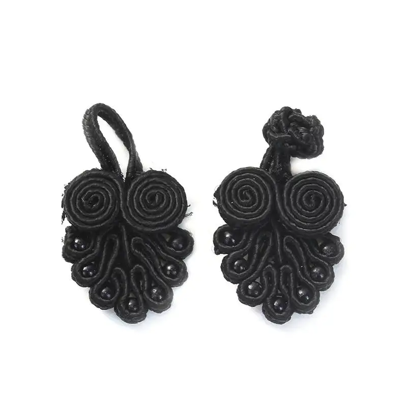DoreenBeads 1 пара китайские лягушки пуговицы цветы с бусинами кнопки узлом Cheongsam Tang