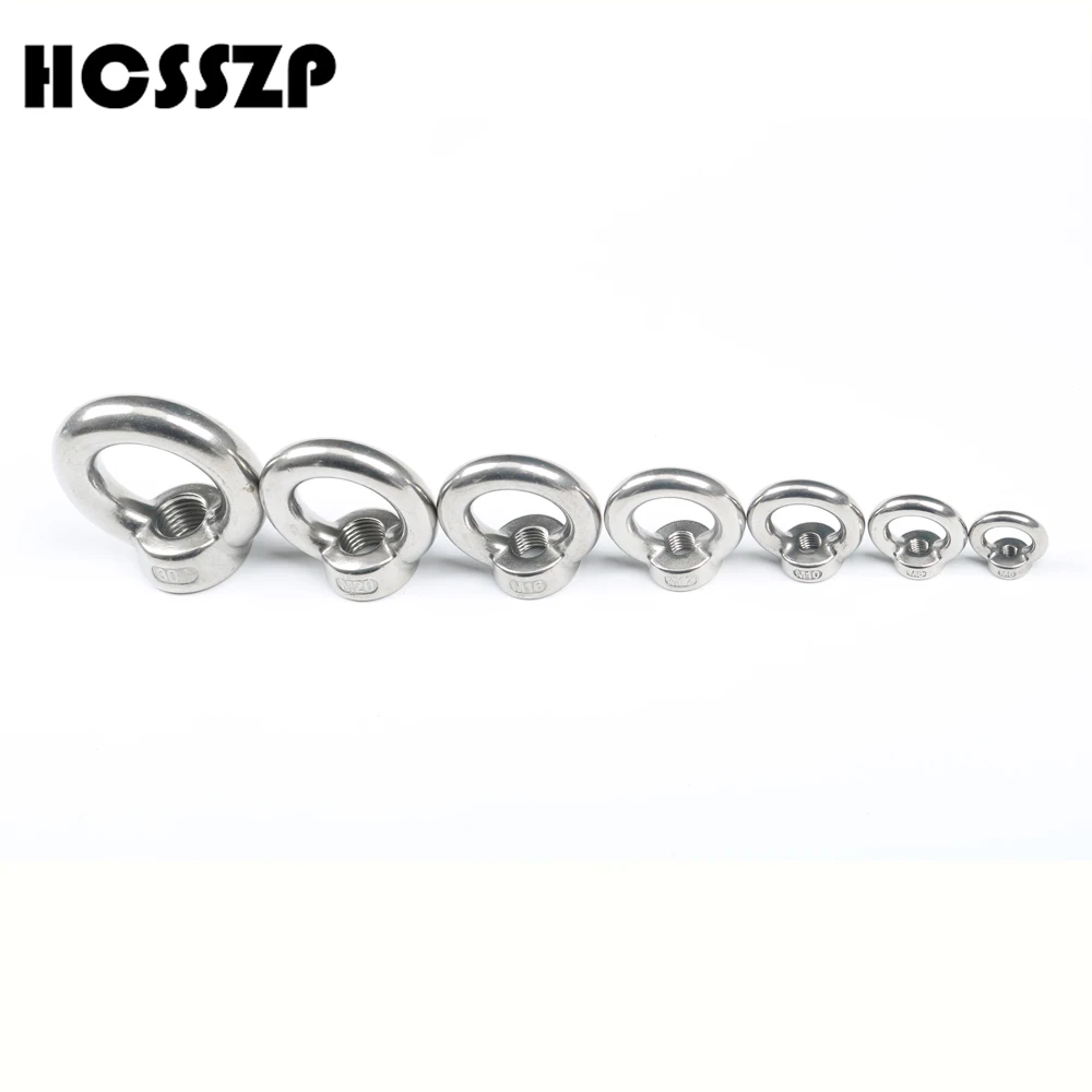 

HCSSZP 10 Pcs 316 Stainless steel M6 M8 M10 M12 Lifting Eye Nuts Ring Eyebolt Ring Nut Free Shipping