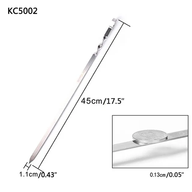 Rozsdamentes Acél Faszén Grill Állványkészlet 6Db Bbq Nyárs Hordozható Kültéri Piknik Kemping Rack Gsjz2002 - Image 5