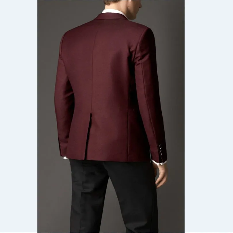 2017 New Style Groom Bespoke Groomsmen Peak Black Lapel Two Buttons Groom Tuxedos Suits Wedding Best Man (Jacket+Pants) B804