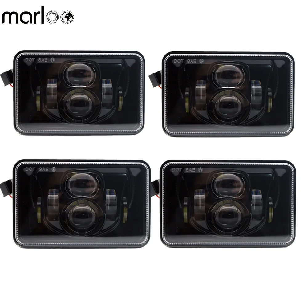 

4 шт. точечные черные 60 Вт светодиодный x 6 дюймов светодиодные фары прямоугольные H4651 H4652 H4656 H4666 H6545 для грузовиков Ford