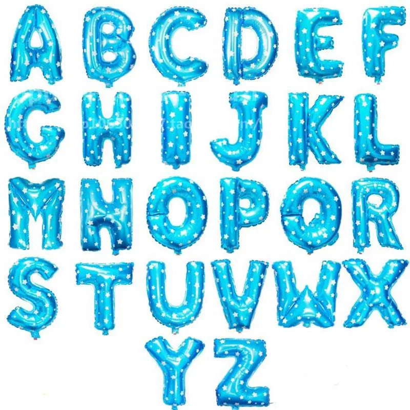 

16inch blue Letters alphabet foil balloons mini Letter air inflatable balloon Birthday Wedding Decoration event & party supplies