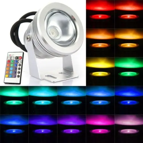 

LED light outdoor lights spotlight rgb 10W LED Waterproof outdoor Light Lighting Lamp Bulb IP65 + remote control (24 keys)