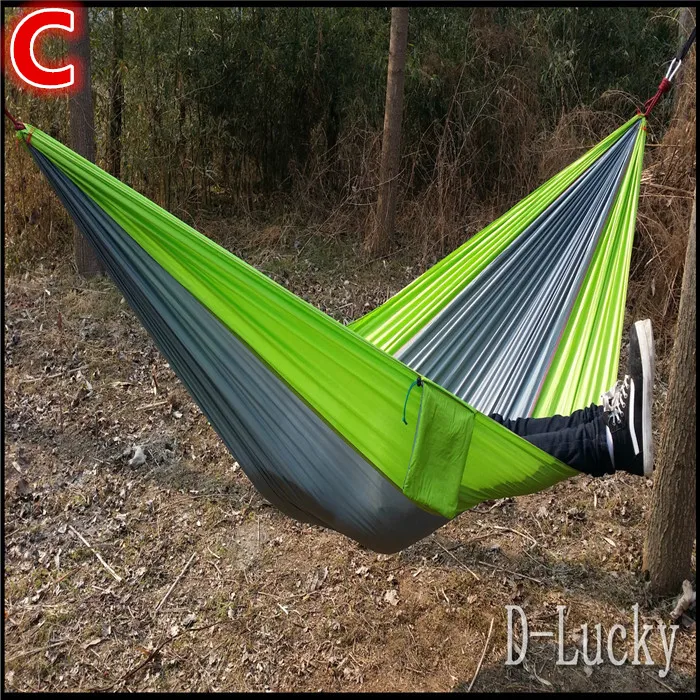 Top Quality Multi-color in options Double Person Assorted Color Portable Parachute Nylon Fabric Hammock for Indoor Outdoor Use Top Quality Multi-color in options Double Person Assorted Color Portable Parachute Nylon Fabric Hammock for Indoor Outdoor Use