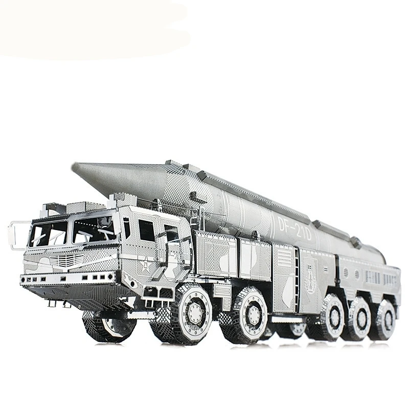 

Colorful Dongfeng Missile Vehicle Fun 3d Metal Diy Miniature Model Kits Puzzle Toys Children Educational Splicing Hobby Building