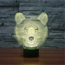 Светодиодная лампа настроения милое животное, Белый медведь 3D эффект ночник Changing Изменение RGB сенсорного стола лампы Освещение для дома Декор для детской спальни