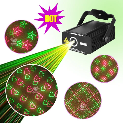Mini Remote RG Laser Pattern Projektor DJ Light Bühnenbeleuchtung Weihnachten