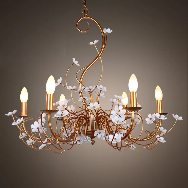 American country vintage iron herringbone branch pendant light living