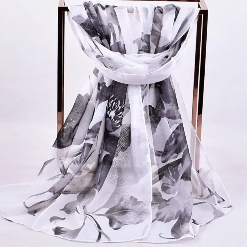 Women Wraps Scarves Printed Soft Chiffon Shawl Wrap Scarf Moistureproof...