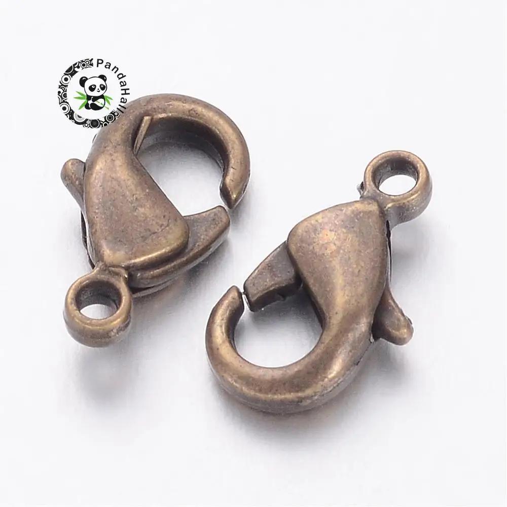 200 Pcs Nickel Free Red Copper Brass Lobster Claw Clasps Craft 10x5x3mm hole 1mm