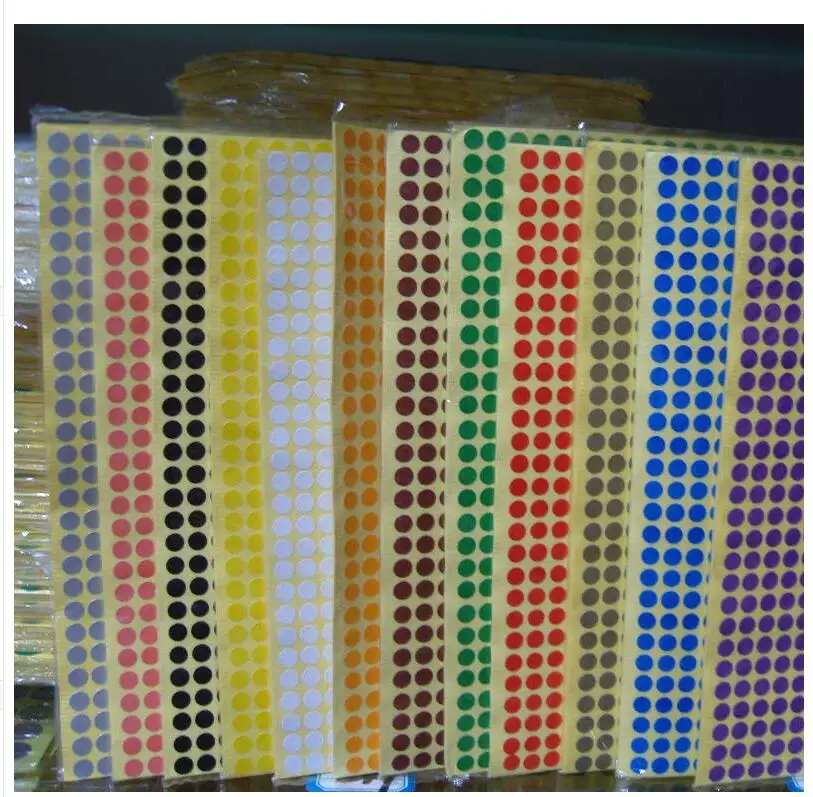 6 мм цветная яркая круглая точечная наклейка s круглая точечная цветная кодированная метка самоклеящаяся точечная метка наклейка