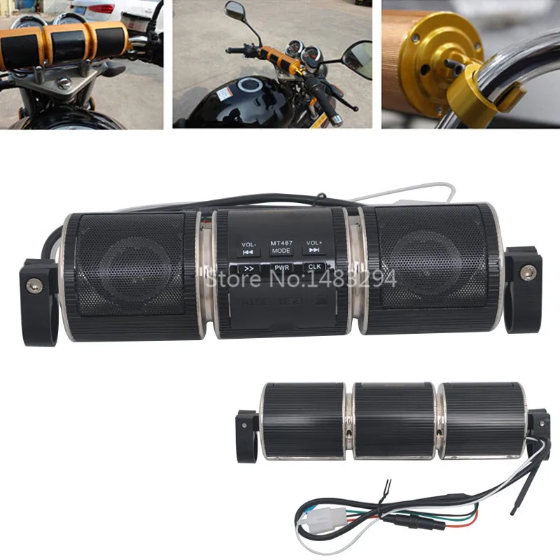 Black Motorcycle Speaker Bluetooth V2.1+ EDR Audio Player Water