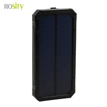 ROSITY Solar Power Bank Dual USB Travel Power Bank 20000mAh External Battery Portable Charger Bateria Externa Pack powerbank