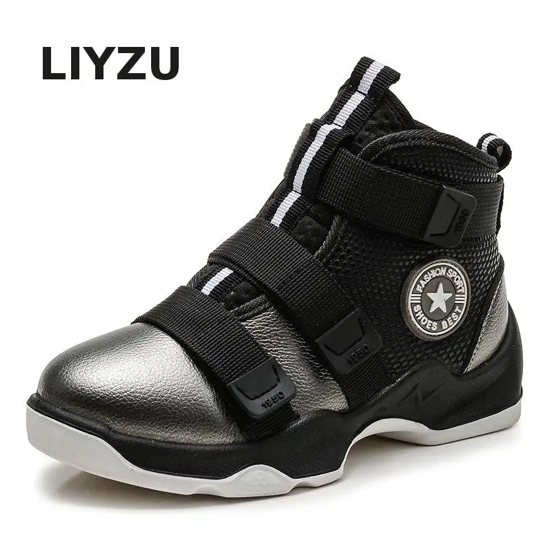 Online Niños Running zapatillas Casual zapatos deportivos de cuero genuino moda niños desgaste antideslizante niños zapatos cómodos respirables