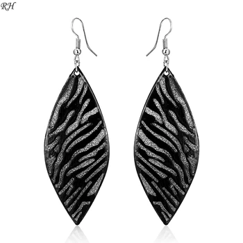 

Fashion Big Gray Brand Bohemia Metal Scrub Round Tree Leave Drop Earring For Women Jewelry Silver Color Dangle Drop Earring gift