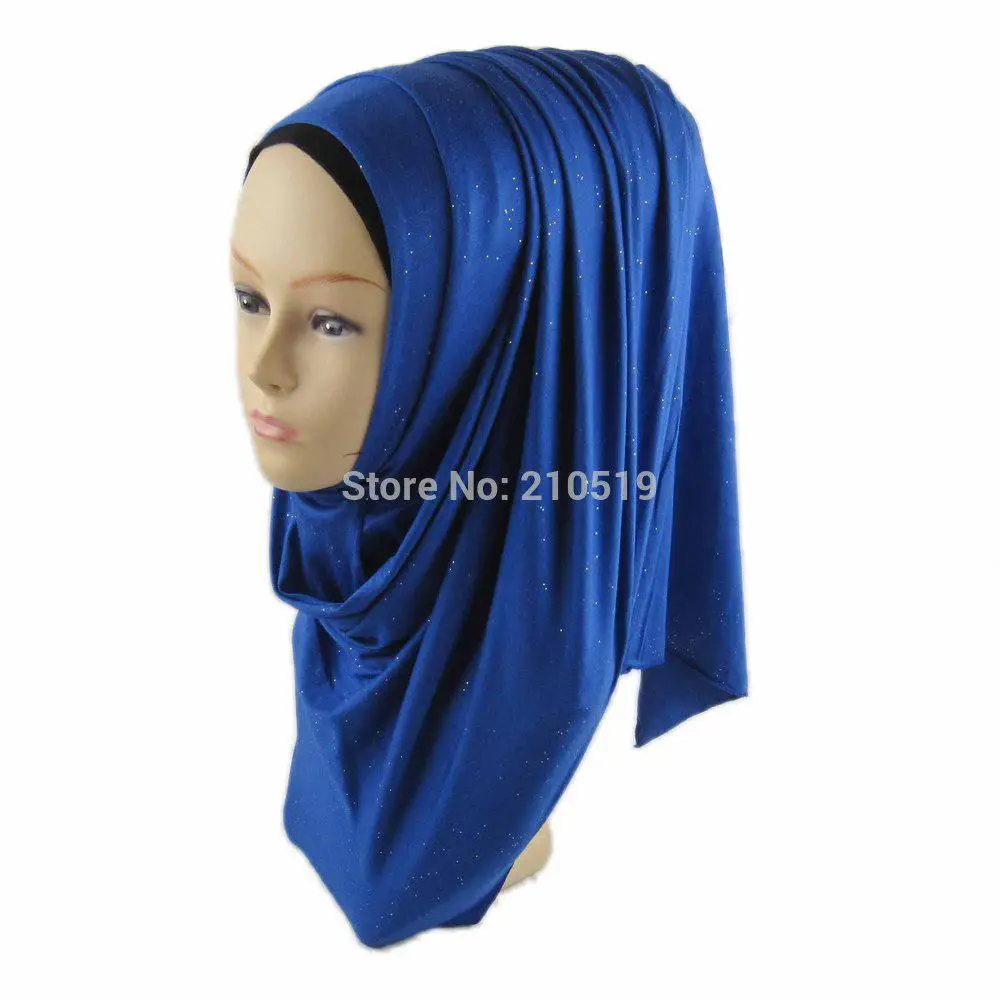 

muslim cotton jersey hijab scarf Women Strech large shimmer shawl 170* 50cm