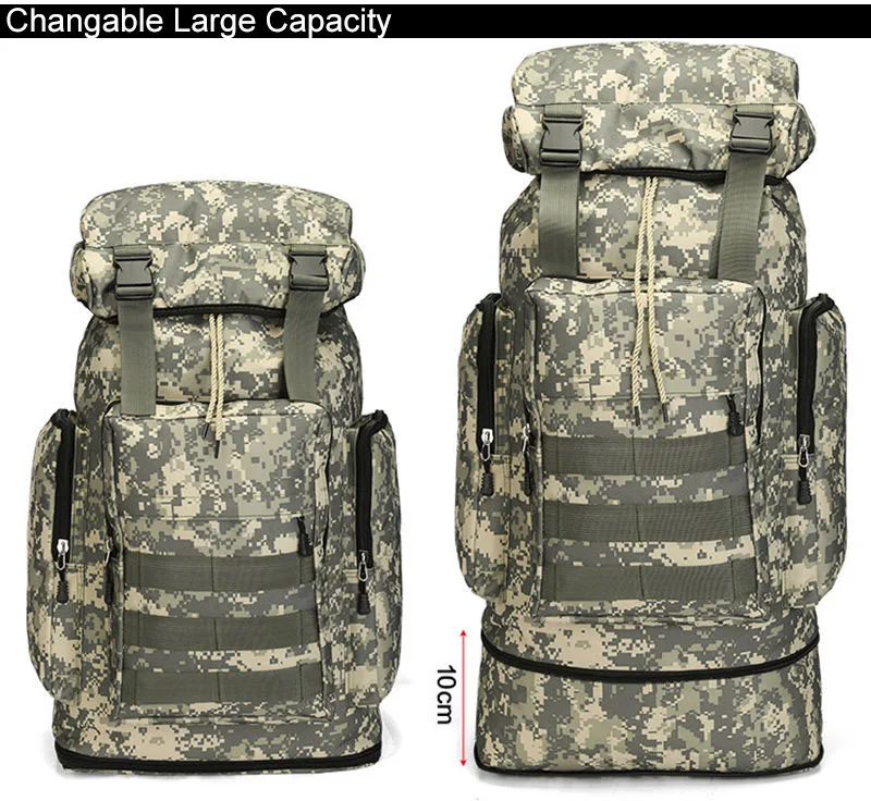 Большой походный рюкзак Molle тактический военный рюкзак Спортивная Сумка На Открытом Воздухе Водонепроницаемый походный охотничий рюкзак камуфляж X242WA