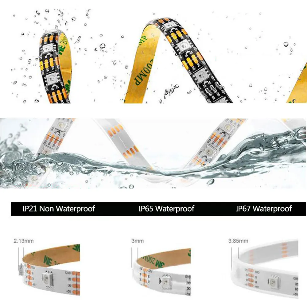Светодиодная лента WS2815 WS2813 RGB 5 м/лот 12 в пост. Тока В светодиодный светильник