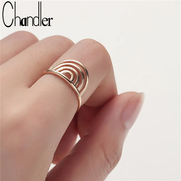 

Chandler Round Circle Charm Ring For Women Size 7 Geometry Finger Rings Unique Metal Simple Statement Endless Friendship Jewelry