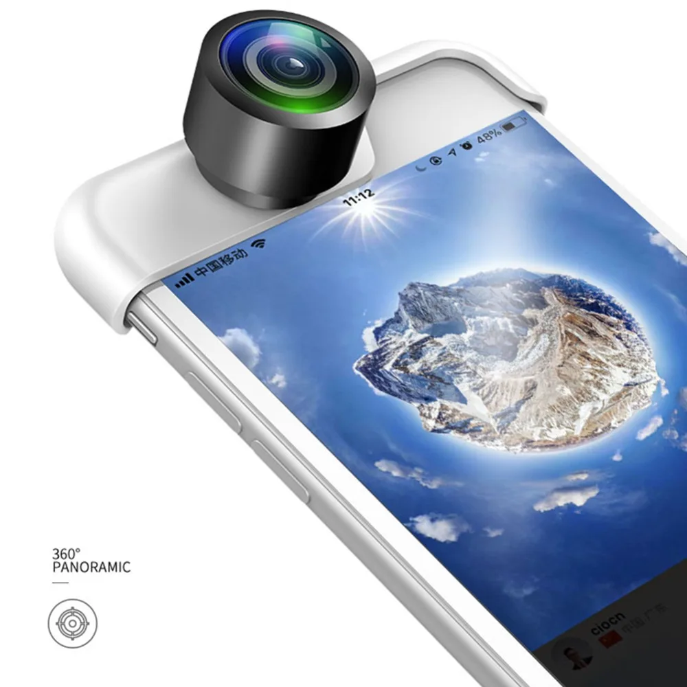 

Original 360 Panoramic Camera Lens 2PCS Phone Lens For iPhone 7 X 6 6s Plus 8 8 Plus Webcam Cover Lente Para Celular