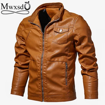 

Mwxsd brand 5xl 6xl big size Casual Mens Leather Jackets and coat Men slim fit Motorcycle PU leather jacket jaqueta couro