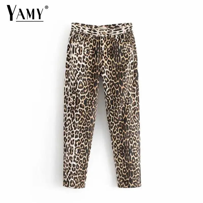Винтажные штаны с леопардовым принтом, уличные брюки, женские брюки-карандаш с высокой талией, панковские обтягивающие джинсы с карманами для женщин, штаны - Цвет: Хаки
