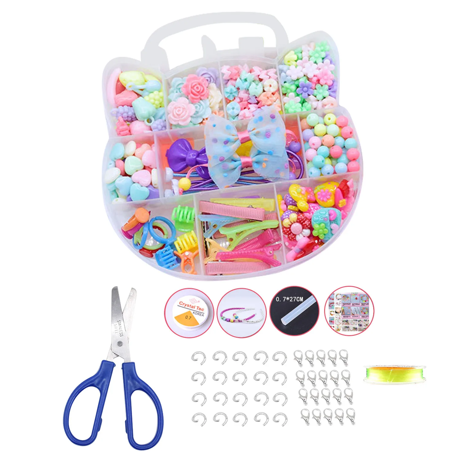 

243pcs Different Types Plastic DIY String Beads Set for Girls Jewelry Bracelet Necklace Making Children Creative DIY Beads Toys