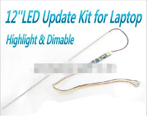 Universal 12 inch LED Backlight Strip Update Dimable Kit Adjustable Brightness lcd Laptop to LED 255mm Free Shipping