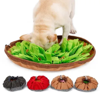 

Funny Dog Sniffing Mat Pet Puzzle Toys Find Food Training Blanket Play Toy Dog Feeding Mat Puppy Sniffing Pad Storage Round Bowl