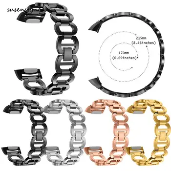 Luxury Brand Full Stainless Steel Strap Watch Chain Bracelet Smart Watch Band Strap For Samsung Gear Fit 2 Fit 2Pro PT