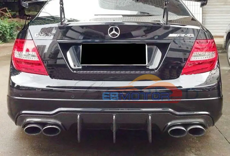 BIG FINS REAL CARBON FIBER REAR LIP DIFFUSER for Benz W204 C63 AMG 11-14 5