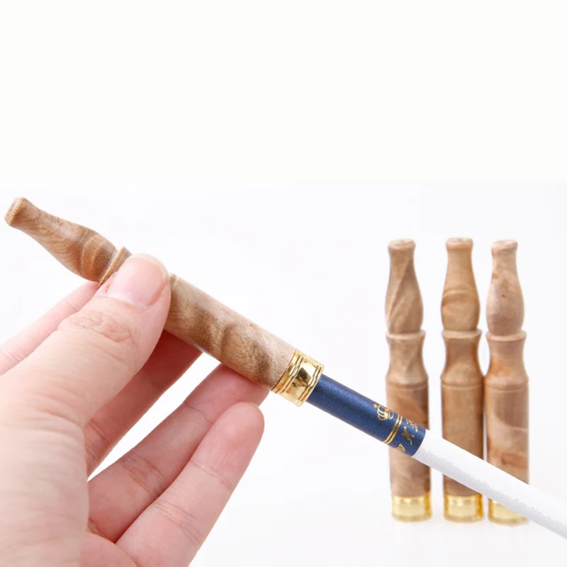 

1 Pcs Upscale Gold Camphor Wood Double Filter Tobacco Pipe Smoking Pipe Wood Smoking Accessories Mouthpiece Cigarette Holder