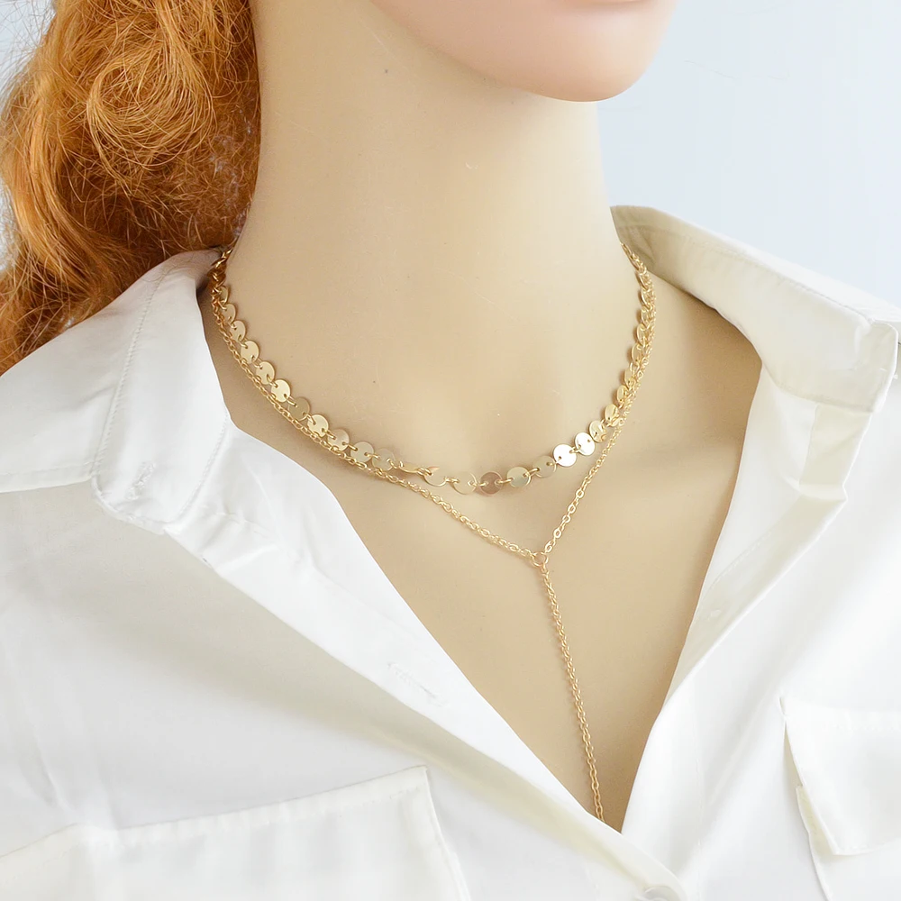 Tattoos Choker Punk Women Jewelry Rock Gold Color Chain Necklace Silver Multi Layer Necklace|fashion jewelry|jewelry fashionwomen jewelry |