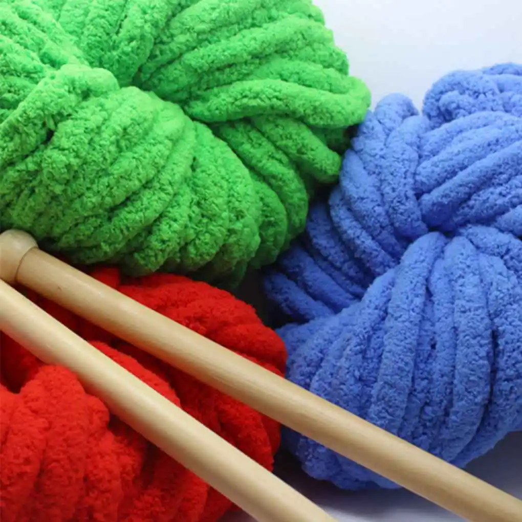 Colorfast Мягкие плюшевые эластичные антистатические толстые шерстяные пряжи линии вязать крючком свитер шляпа глушитель перчатки одеяло