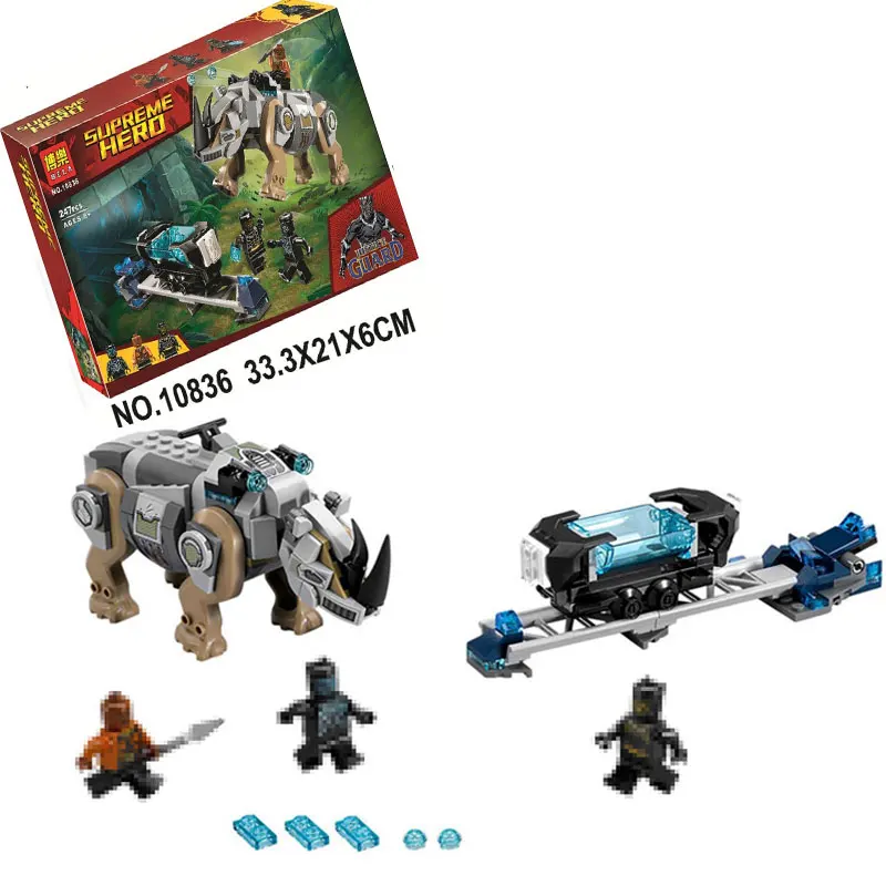 

Marvel Super Heroes Rhino Face-Off by the Mine Building Bricks Blocks Toys Compatible with Logos Black Panther toys for child