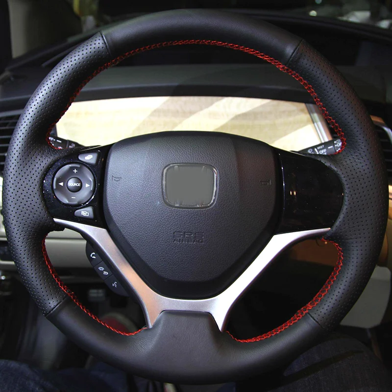 CARDAK черный искусственная кожа Чехол рулевого колеса автомобиля для Honda Civic 9 2012 2013