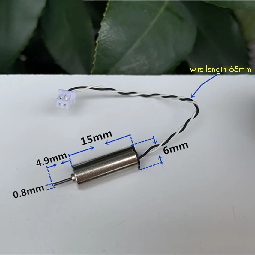 

6x15mm RC Coreless Motor with Terminal 3.7V 50000 rpm Small Four-axis Aircraft High Speed Toy Model Motor Shaft Diameter 0.8mm