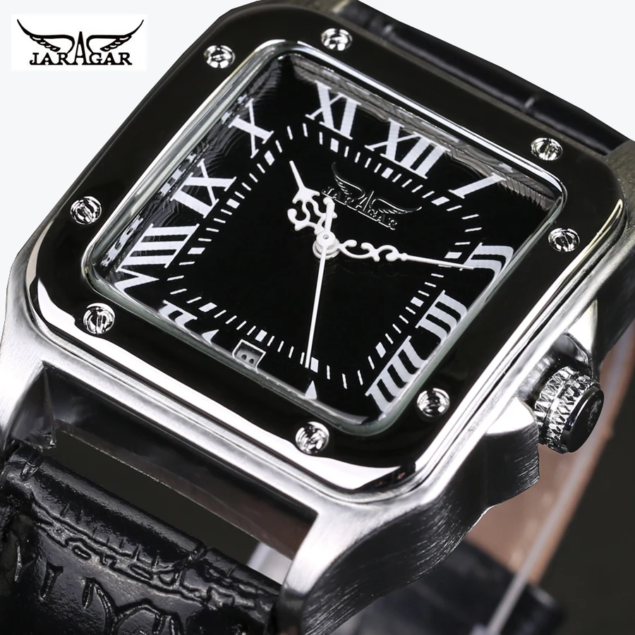 

2016 Hot JARAGAR Men Watch Top Brand Luxury Fashion Automatic Mechanical Men Watches Retro Vintage Watch Calendar Relojes Hombre