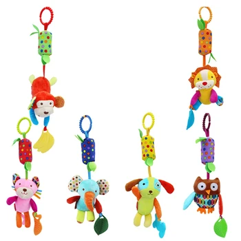 

New Design Multi Funcation Baby Stuffed Animals Doll Rattle Bell Infant Reborn Baby Crib Stroller Hanging Toys
