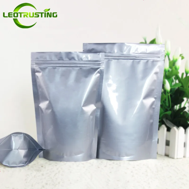 50pcs Stand up Aluminum Foil Ziplock Packaging Bag Mylar Food Storage