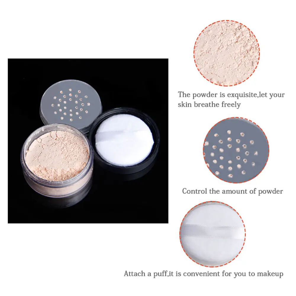 

Smooth Loose Powder Makeup Transparent Finishing Powder Waterproof Cosmetic Puff For Face Finish Setting With Puff