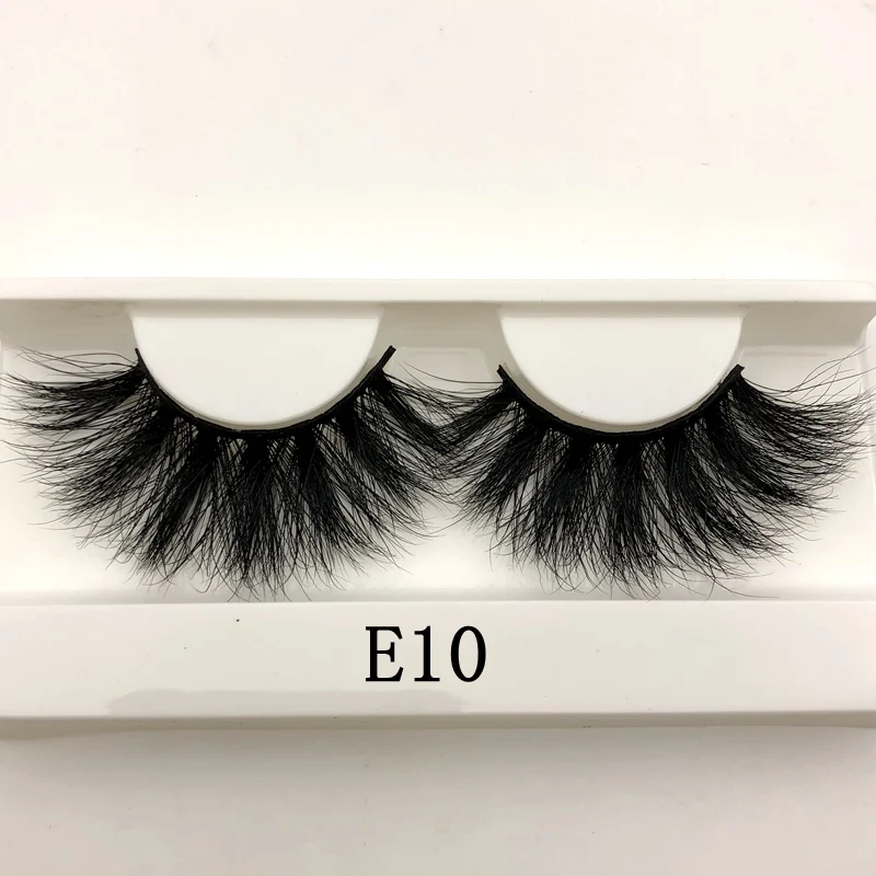 E10 white tray Mikiwi 25 мм норковые ресницы накладные ресницы E07 толстые полосы 25 мм 3D норковые ресницы крест макияж Драматические Длинные 25 мм норковые ресницы - Цвет: E10 white tray